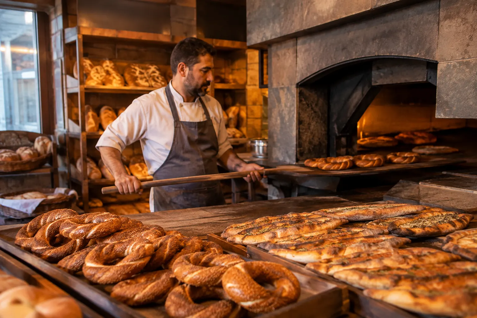 Fresh bakery at Bereket Marketplace
